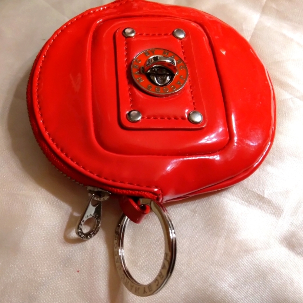 ☆LOWEST☆Rare☆MARC JACOBS☆Bright Red Genuine Leather Coin Purse Keyfob - Picture 6 of 16